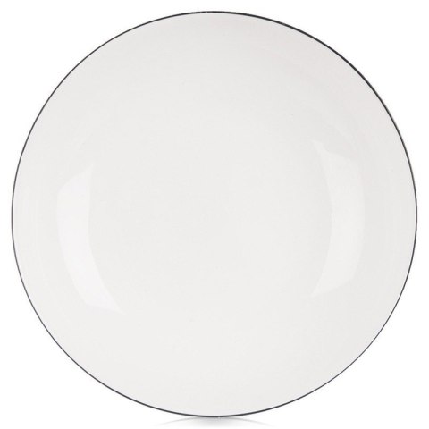 Grupa Orion Sp. z o.o. Talerz Głęboki Obiadowy Porcelanowy do Zupy Biały z Obwódką 20 cm 600 ml