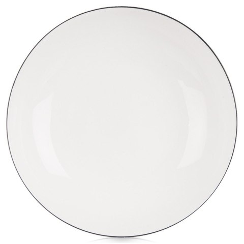Grupa Orion Sp. z o.o. Talerz Głęboki Obiadowy Porcelanowy do Zupy Biały z Obwódką 20 cm 600 ml