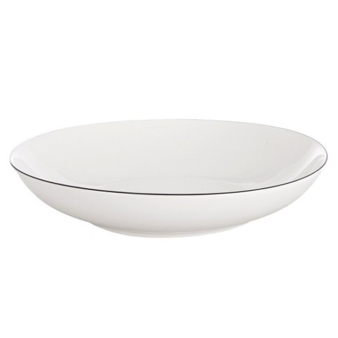 Grupa Orion Sp. z o.o. Talerz Głęboki Obiadowy Porcelanowy do Zupy Biały z Obwódką 20 cm 600 ml