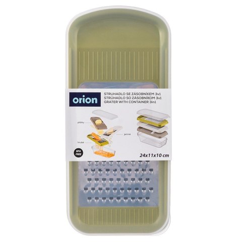 Grupa Orion Sp. z o.o. Tarka Kuchenna Stalowa z Pojemnikiem 3w1 do Warzyw Sera ORION 24x11 cm