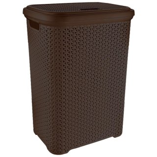 Grupa Orion Sp. z o.o. Kosz na Pranie Ubrania Duży Łazienkowy Plastikowy z Pokrywką ORION 55 L