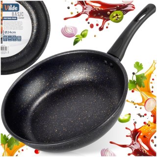 Grupa Orion Sp. z o.o. Patelnia Granitowa Non-Stick do Smażenia Duszenia Czarna 24 cm VILDE
