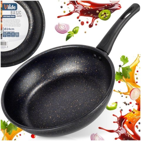 Grupa Orion Sp. z o.o. Patelnia Granitowa Non-Stick do Smażenia Duszenia Czarna 24 cm VILDE