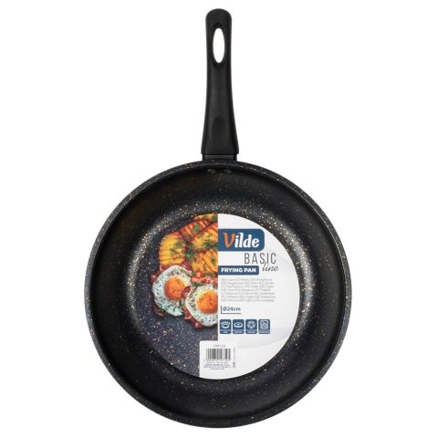 Grupa Orion Sp. z o.o. Patelnia Granitowa Non-Stick do Smażenia Duszenia Czarna 24 cm VILDE