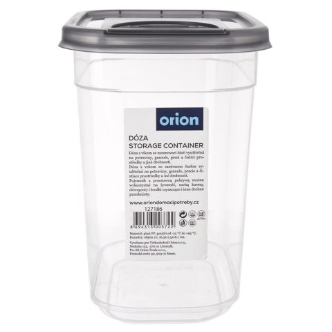 Grupa Orion Sp. z o.o. Pojemnik na Kapsułki Karmę Sypkie 1,9 L ORION z Dozownikiem 16,5 x 16,5 cm