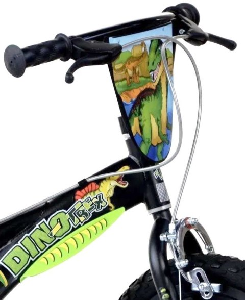 Kubisport Rowerek Dziecięcy 16 Cali Dinozaur Dinosaur Czarny Hamulec Dino Bikes