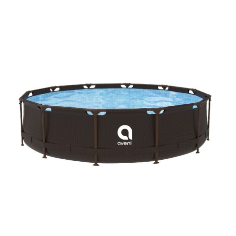 MASTER SPORT s.r.o. Basen Stelażowy Avenli Super Rattan 366x100 cm Ogrodowy Okrągły Zestaw