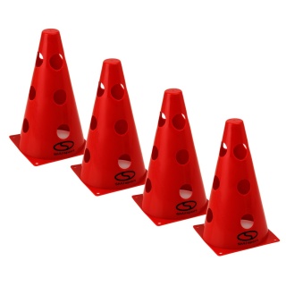 Pachołek treningowy zestaw 4 szt. - 23 cm czerwony / PT4-12WH-R