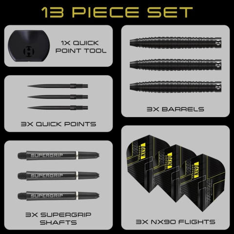 Rzutki Harrows NX-90 Black Edition QP 90% steeltip 23 gramy