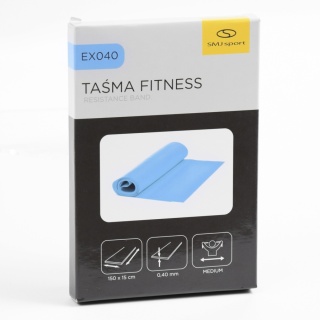 Taśma guma oporowa fitness MEDIUM niebieska 0.4 mm