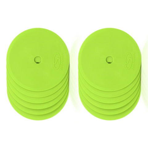 12 SZTUK ZNACZNIKI PŁASKIE PACHOŁKI NA PARKIET SMJ SPORT ZIELONY 15cm