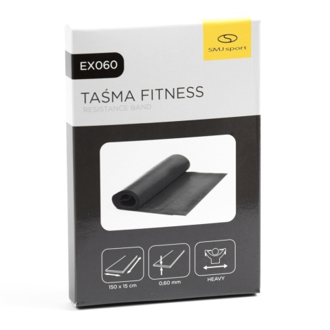 GUMA TAŚMA OPOROWA FITNESS HEAVY CZARNA 0.6 MM / SMJ SPORT EX060