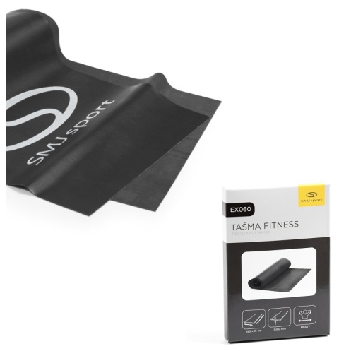 GUMA TAŚMA OPOROWA FITNESS HEAVY CZARNA 0.6 MM / SMJ SPORT EX060
