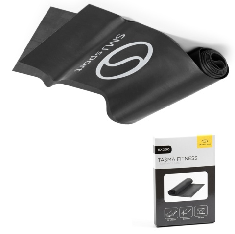 GUMA TAŚMA OPOROWA FITNESS HEAVY CZARNA 0.6 MM / SMJ SPORT EX060