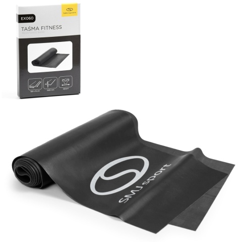 GUMA TAŚMA OPOROWA FITNESS HEAVY CZARNA 0.6 MM / SMJ SPORT EX060