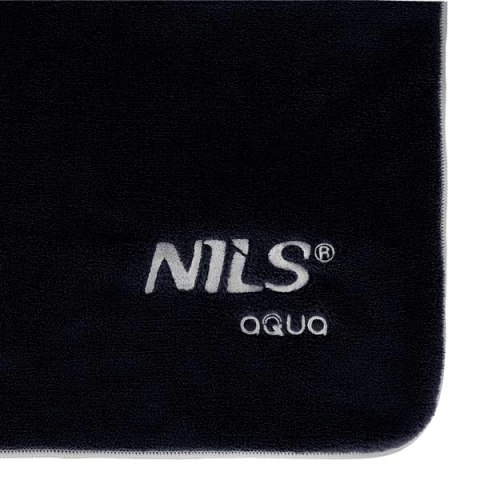 NAR14 RĘCZNIK Z MIKROFIBRY FROTTE CZARNY 160X80cm NILS AQUA