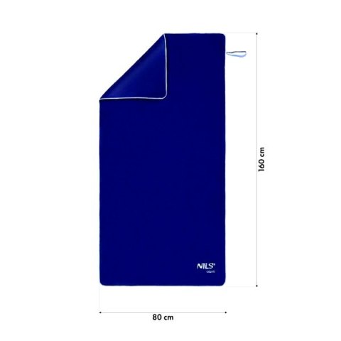 NAR14 RĘCZNIK Z MIKROFIBRY FROTTE GRANATOWY 160X80cm NILS AQUA