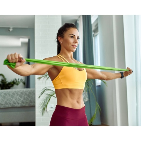 Taśma guma oporowa fitness HEAVY zielona 0,35mm