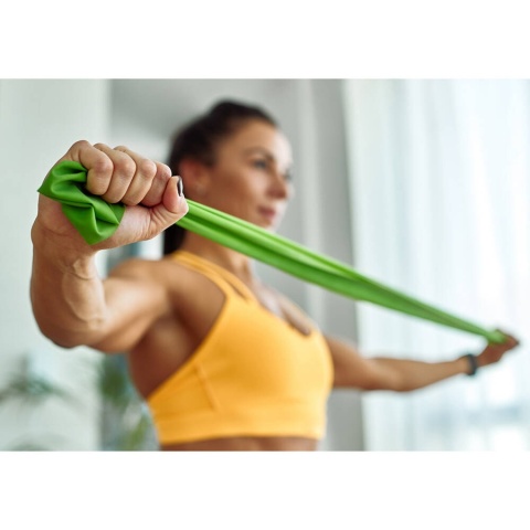 Taśma guma oporowa fitness HEAVY zielona 0,35mm