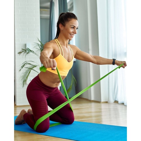 Taśma guma oporowa fitness HEAVY zielona 0,35mm