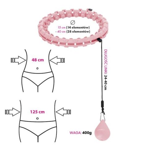 HHW12 PLUS SIZE HULA HOP PINK Z WYPUSTKAMI I OBCIĄŻNIKIEM HMS