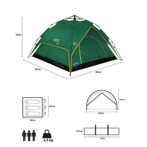 NC7819 ZIELONY NAMIOT SHADOW NILS CAMP