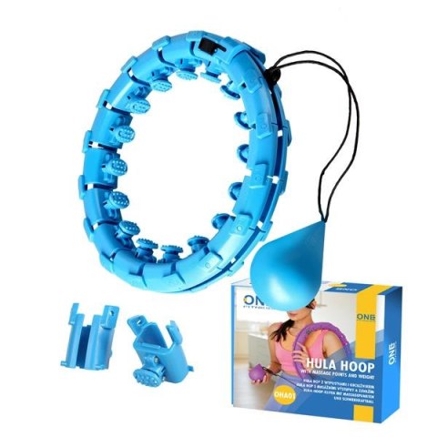 OHA01 HULA HOP BLUE Z WYPUSTKAMI I OBCIĄŻNIKIEM ONE FITNESS