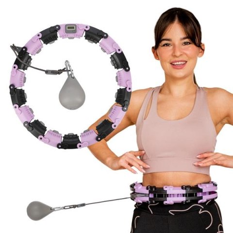 FH04 VIOLET/BLACK HULA HOP Z OBCIĄŻNIKIEM I LICZNIKIEM STOCK