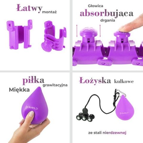 HHW12 PLUS SIZE HULA HOP VIOLET Z WYPUSTKAMI I OBCIĄŻNIKIEM HMS