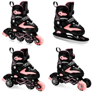 Łyżworolki 4w1 Spokey QUATTRO Black/Pink 30-33