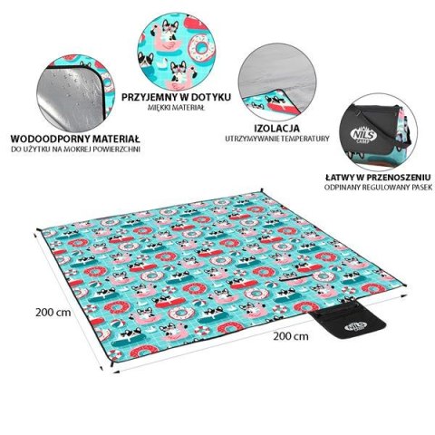 NC8015 KOC PIKNIKOWY PSY 200 x 200 cm NILS CAMP