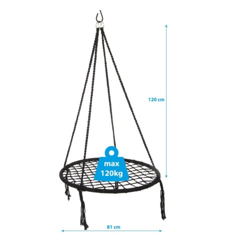 HAMAK AŻUROWY 80CM CZARNY