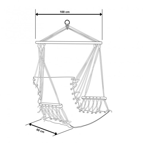 HAMAK FOTEL BRAZYLIJSKI 100X60CM Z PODŁOKIETNIKAMI CHABROWY ROYOKAMP