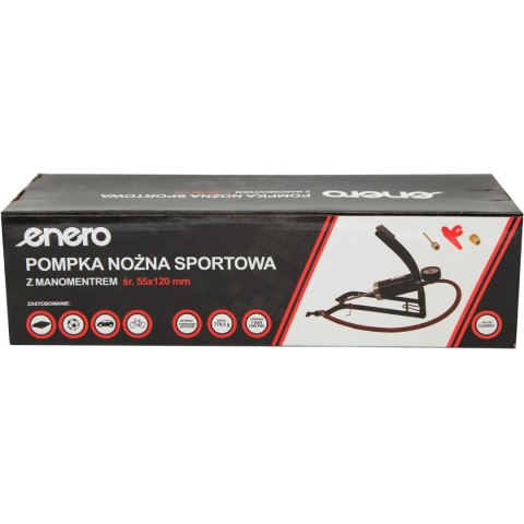 POMPKA NOŻNA SPORTOWA Z MANOMETREM 55X120MM ENERO