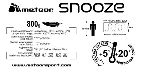 ŚPIWÓR METEOR SNOOZE Kolor: Czarny