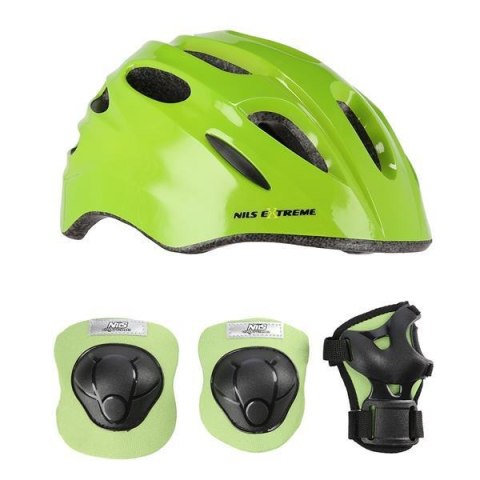 MTW01+H210 ZIELONY ROZM. XS KASK Z OCHRANIACZAMI ZESTAW NILS EXTREME