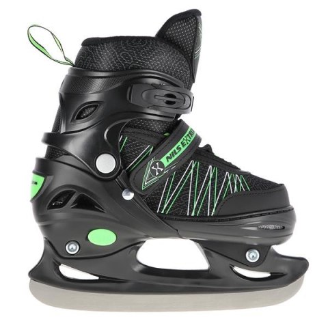 NH11912 A 2w1 BLACK/GREEN ROZM. L(39-42) ŁYŻWOROLKI Z WYM. PŁ. HOKEJOWĄ NILS EXTREME