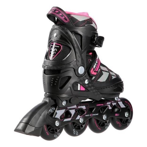 NH11912 A 2w1 BLACK/PINK ROZM. L(39-42) ŁYŻWOROLKI Z WYM. PŁ. HOKEJOWĄ NILS EXTREME