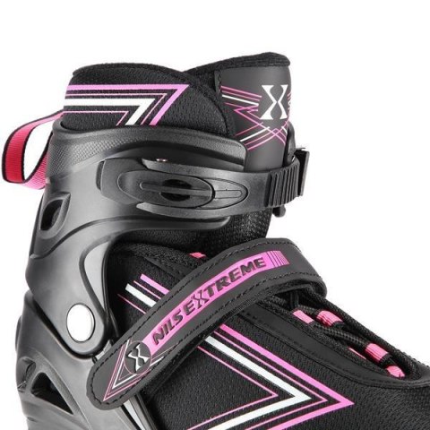 NH11912 A 2w1 BLACK/PINK ROZM. L(39-42) ŁYŻWOROLKI Z WYM. PŁ. HOKEJOWĄ NILS EXTREME