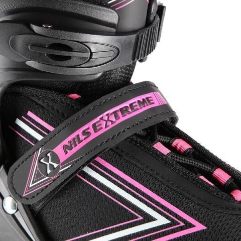 NH11912 A 2w1 BLACK/PINK ROZM. L(39-42) ŁYŻWOROLKI Z WYM. PŁ. HOKEJOWĄ NILS EXTREME