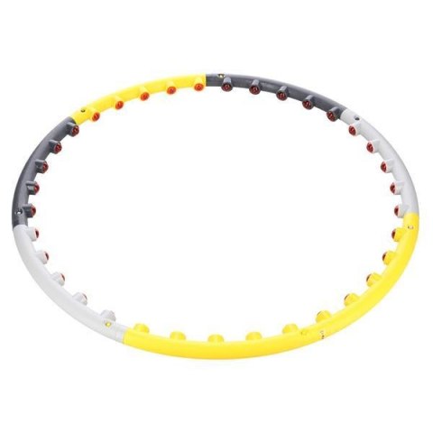 HHP005 GREY-YELLOW HULA HOP MASUJĄCY Z MAGNESAMI 85CM HMS