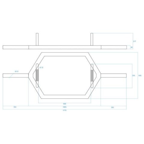 GHX02B GRYF HEKSAGONALNY 170cm/50mm HMS