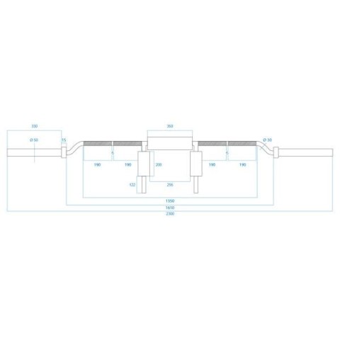 GOL320 GRYF OLIMPIJSKI ŁAMANY 230 CM Z ZACISKAMI LOCK JAW