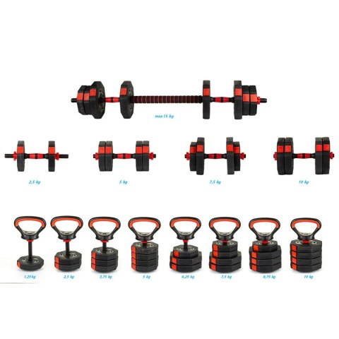 HANTLA KOMPOZYTOWA KETTLEBELL 4W1 15 KG EB FIT