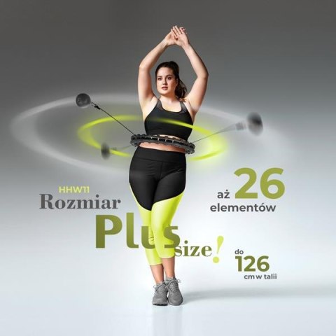 HHW11 PLUS SIZE HULA HOP BLACK Z WYPUSTKAMI I OBCIĄŻNIKIEM HMS