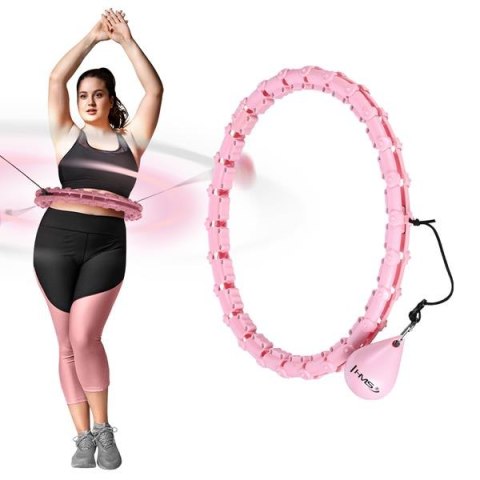 HHW11 PLUS SIZE HULA HOP LIGHT PINK Z WYPUSTKAMI I OBCIĄŻNIKIEM HMS