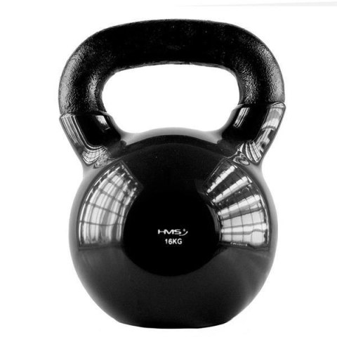 KNV16 BLACK KETTLEBELL ŻELIWNY POKRYTY WINYLEM HMS