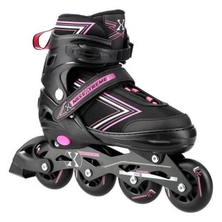 NH11912 A 2w1 BLACK/PINK ROZM. M(35-38) ŁYŻWOROLKI Z WYM. PŁ. HOKEJOWĄ NILS EXTREME