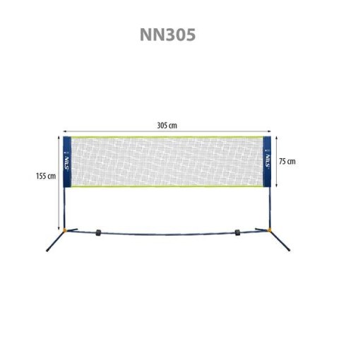 NN305 SIATKA DO BADMINTONA 305CM POKROWIEC PEŁNY NILS
