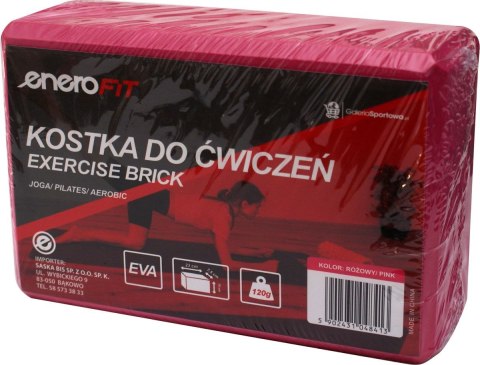 BLOK KOSTKA DO ĆWICZEŃ JOGI ENERO FIT różowa